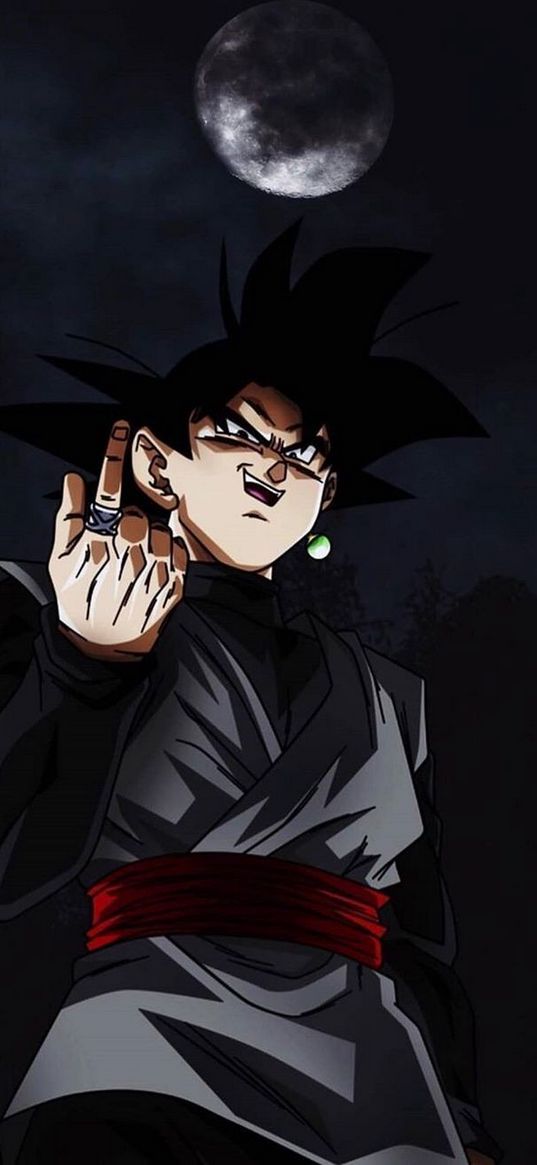 goku black, dragon ball, guy, anime, index finger, black