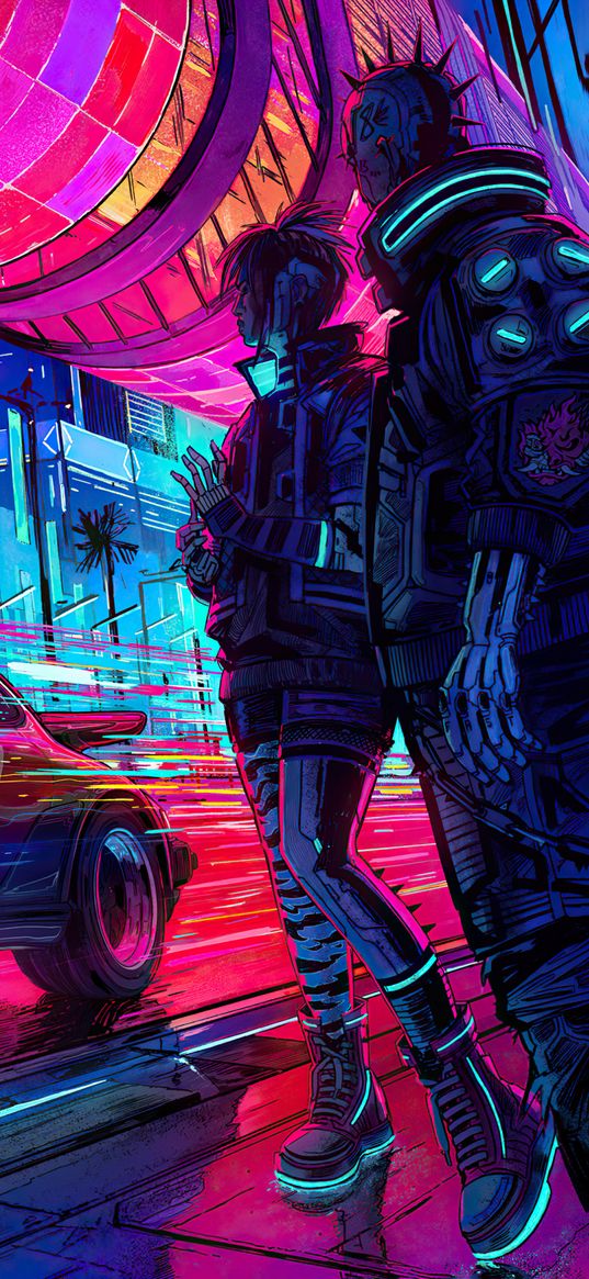 cyberpunk, character, neon