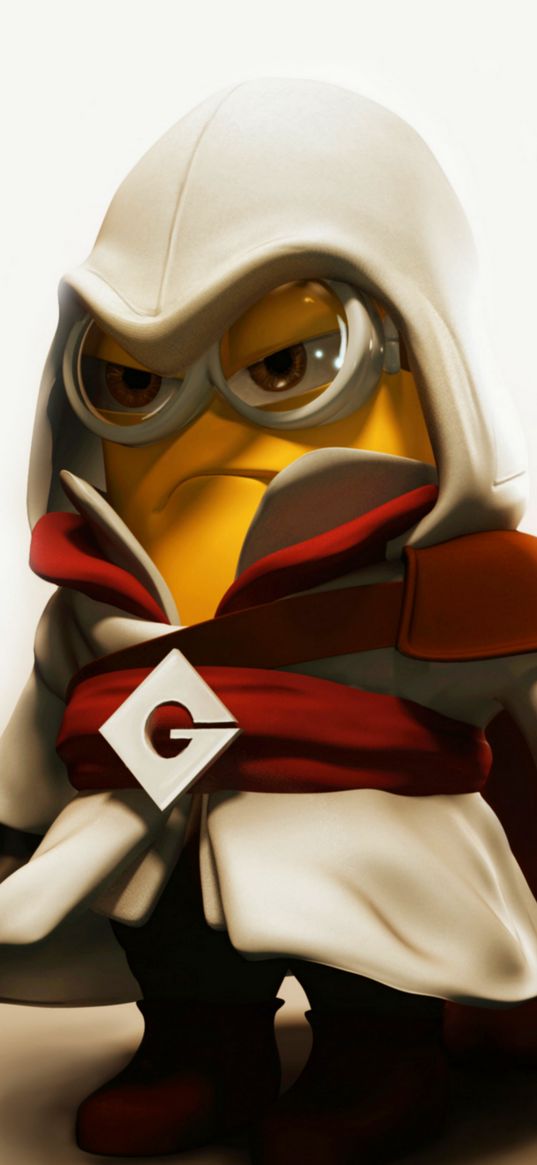 minion, assassin, cosplay, white, red