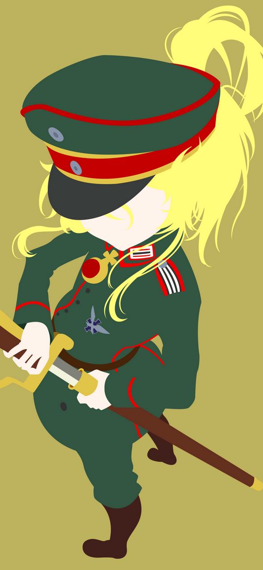 girl, anime, youjo senki, fantasy, silhouette, military uniform