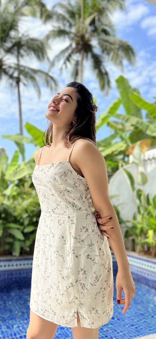 rashmika, girl, actress, dress, summer