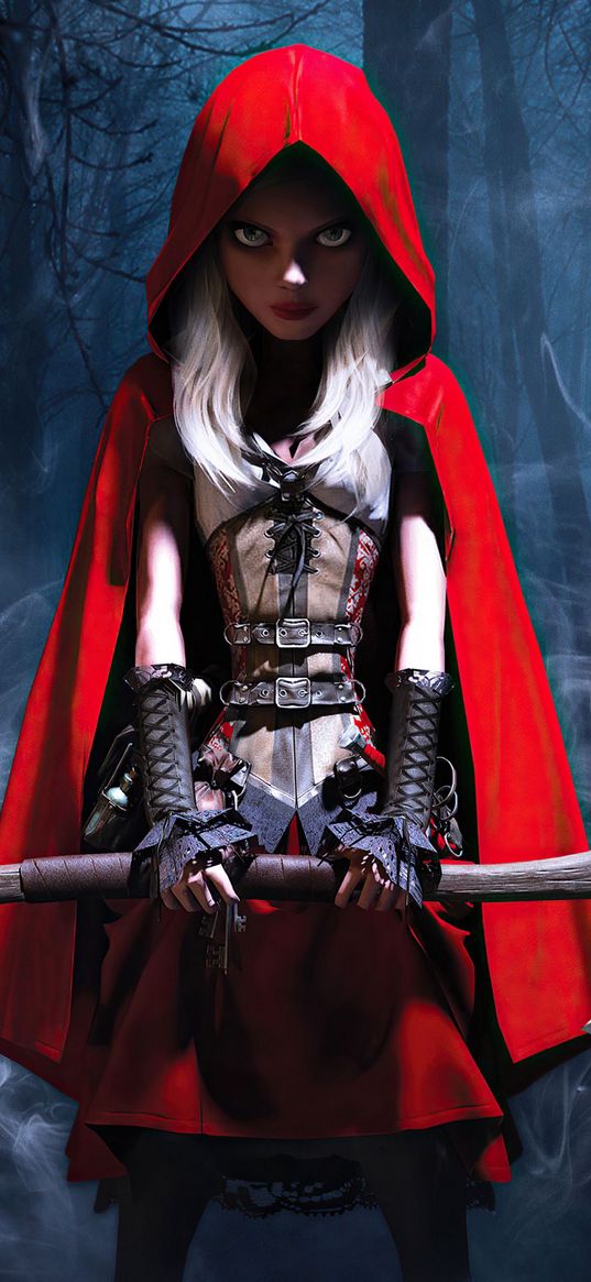 wolfe the red hood, game, red hood, tales, girl, weapon, blade, art