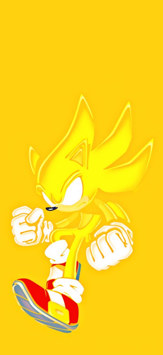 sonic, nintendo, games, yellow, silhouette, yellow background