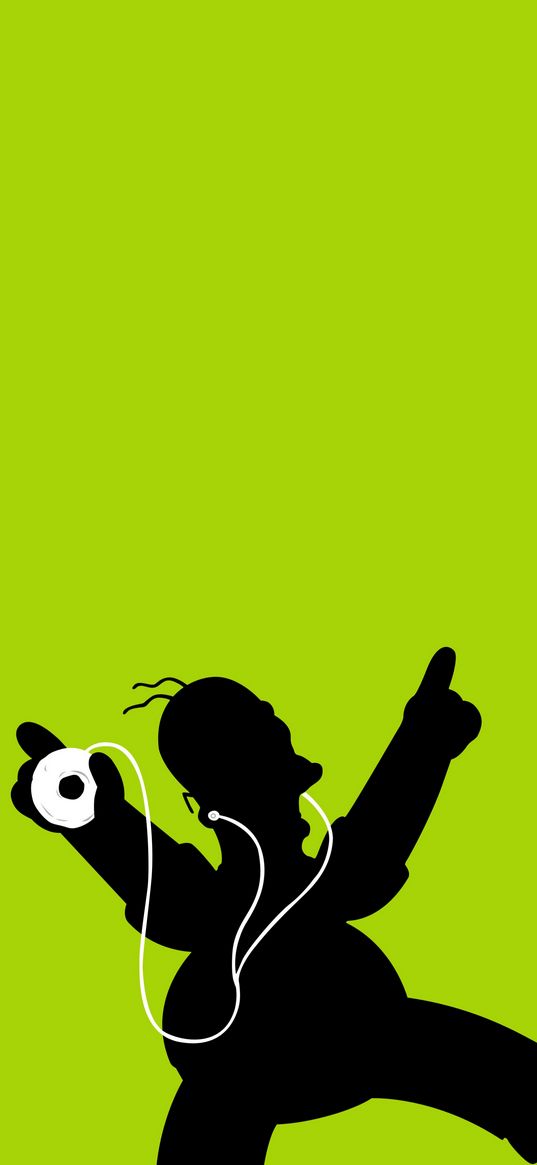 the simpsons, homer, cartoon, silhouette, shadow, player, green background