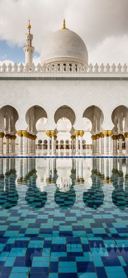 mosque, architecture, reflection, white