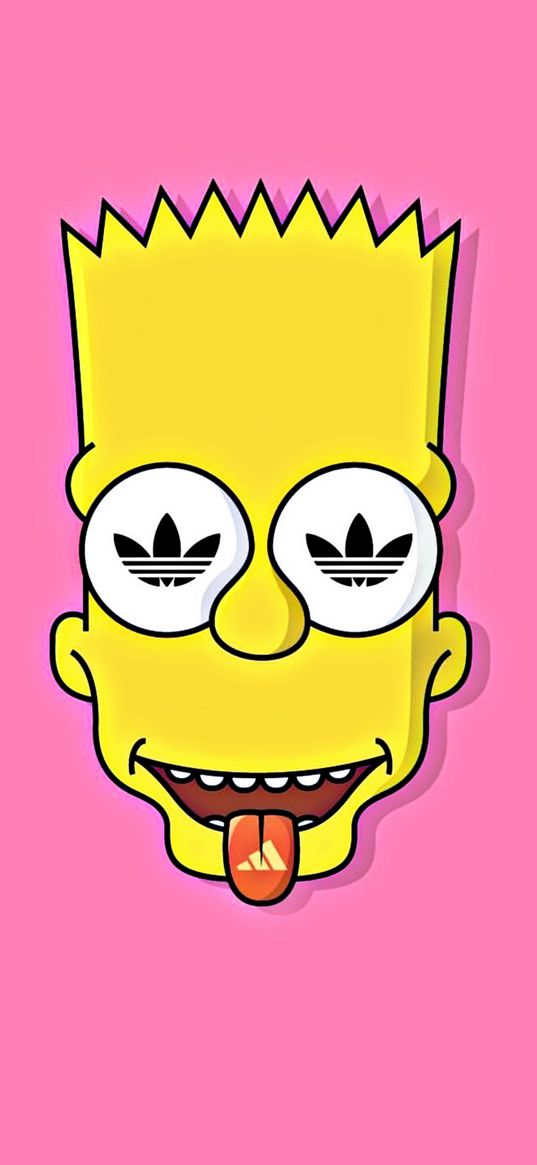 poster, simpson, bart, eyes, logo, adidas