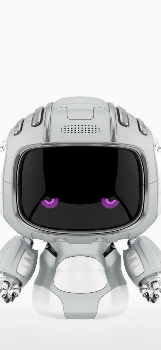 digital, robot, minimalism, white background, eyes