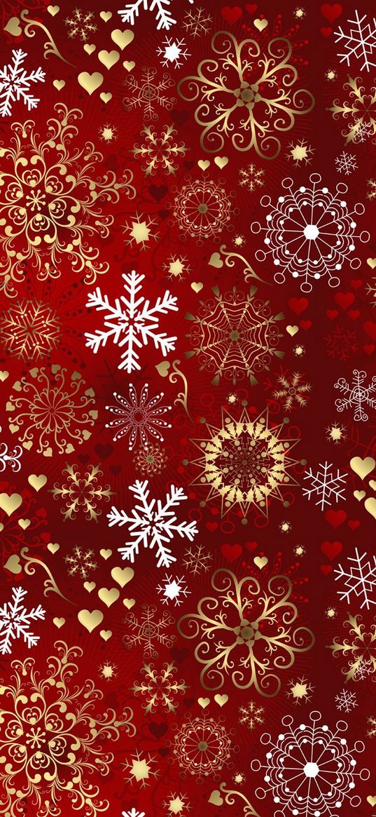 texture, snowflakes, winter background, white, red