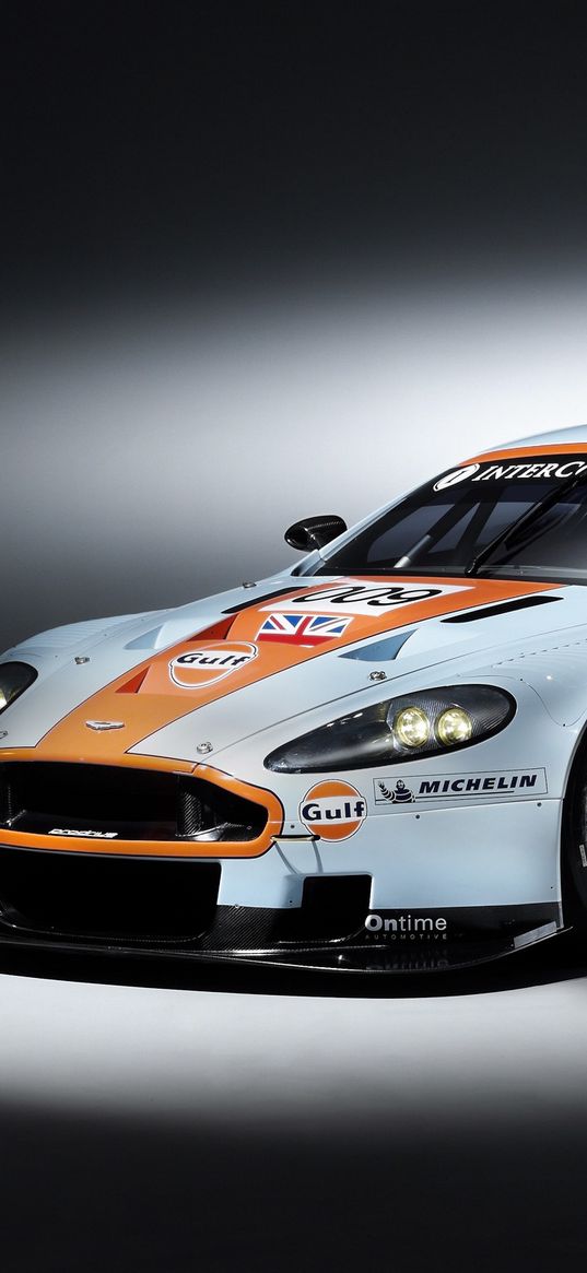 aston martin, dbr9, 2008, white, side view, style, sports, car, racing car