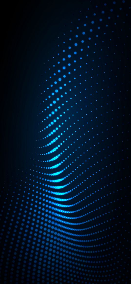 abstraction, texture, dots, 3d, blue, black background