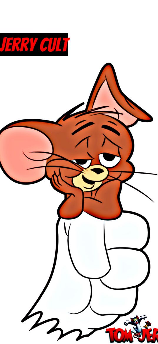 jerry, tom and jerry, jerry cult, cartoon, mouse, paw, white background