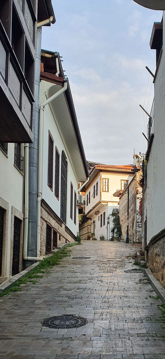 alley, street, houses