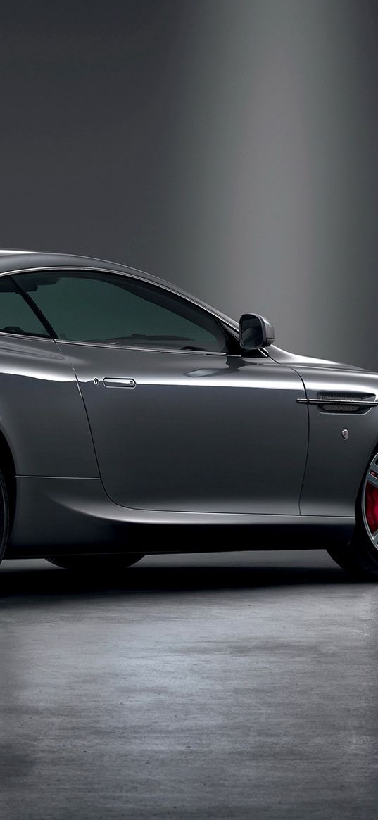 aston martin, db9, 2008, metallic gray, side view, style, sports, auto