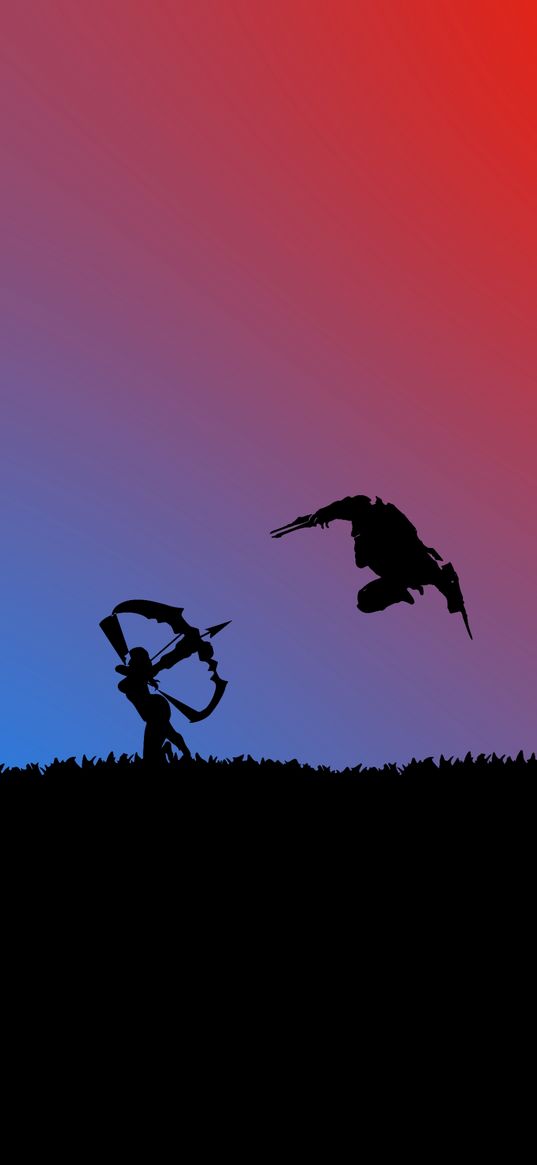 shooter, bow, attack, art, minimalism, fight