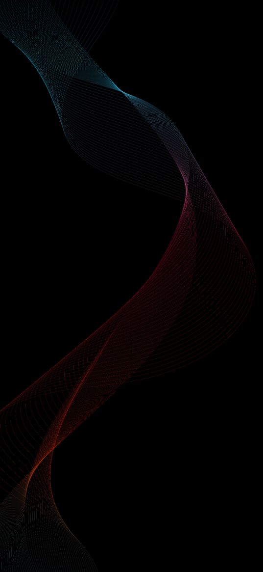 abstraction, texture, grid, wave, bend, neon, black background