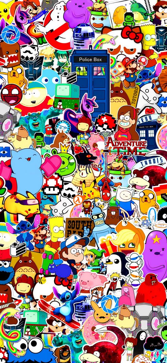 poster, stickers, characters, cartoon, cartoons, colorful, bright