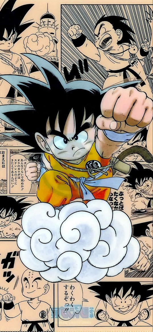 dragon ball, goku, anime, art, cartoon, hero, comic