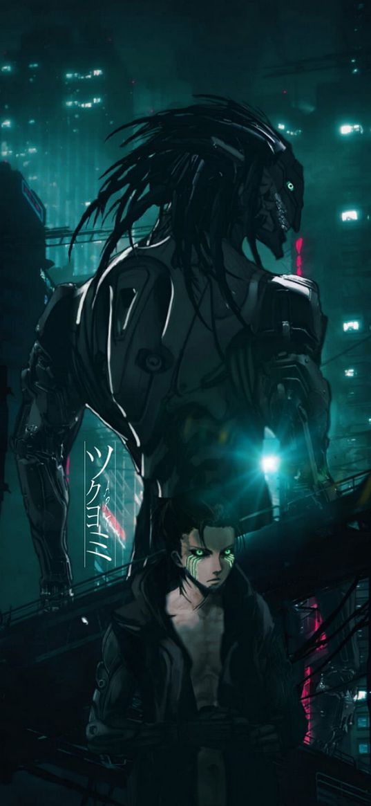 attack on titan, eren yeager, anime, characters, cyberpunk