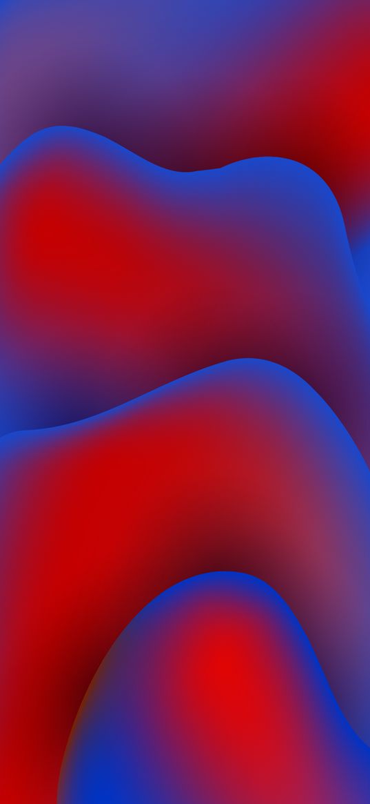 abstraction, wave, layer, blue, red, neon, gradient