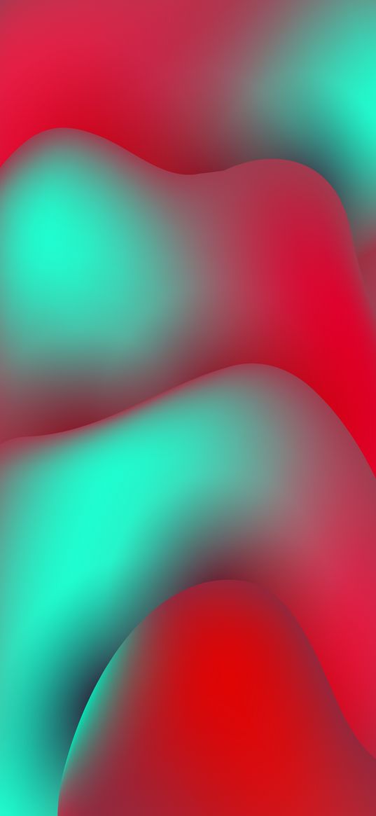 abstraction, wave, layer, turquoise, red, gradient