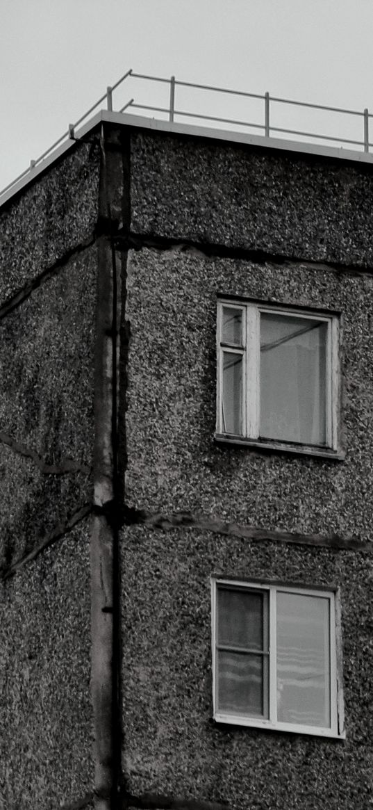 panel house, building, city, architecture, contrast, sadness, black and white, bw