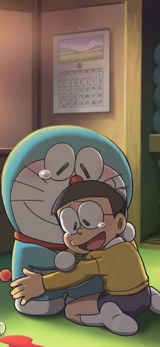 doraemon, cartoon, best friends, cybernetic cat