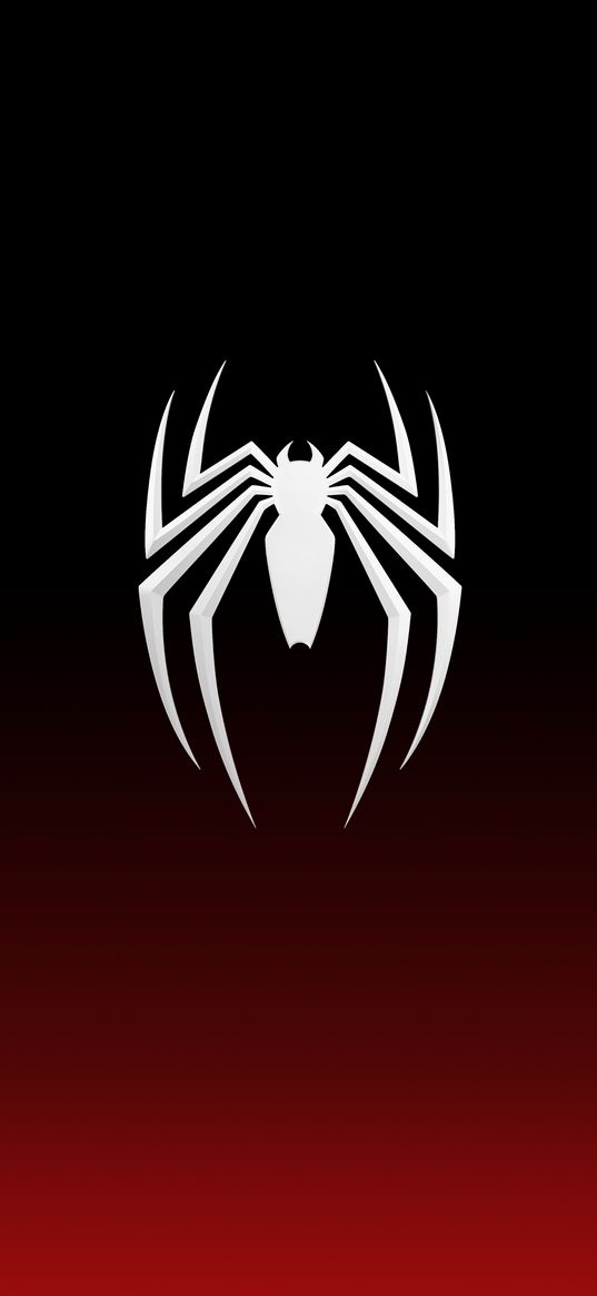 spider, spider-man, sign, graphics, minimalism, white black, red