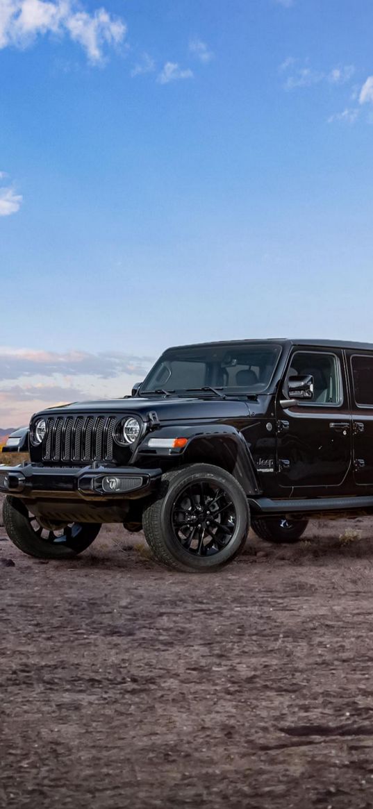 jeep wrangler, jeep, suv, car, black, desert