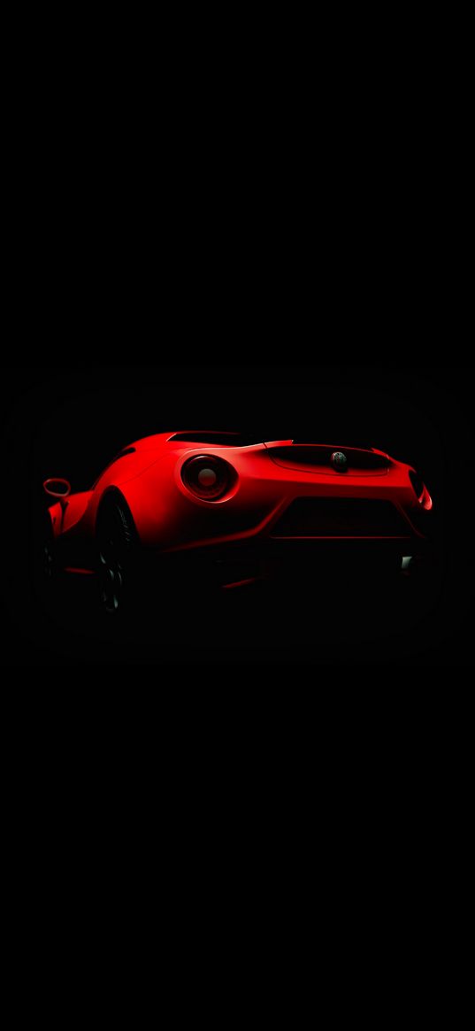 alfa romeo, car, red, black background