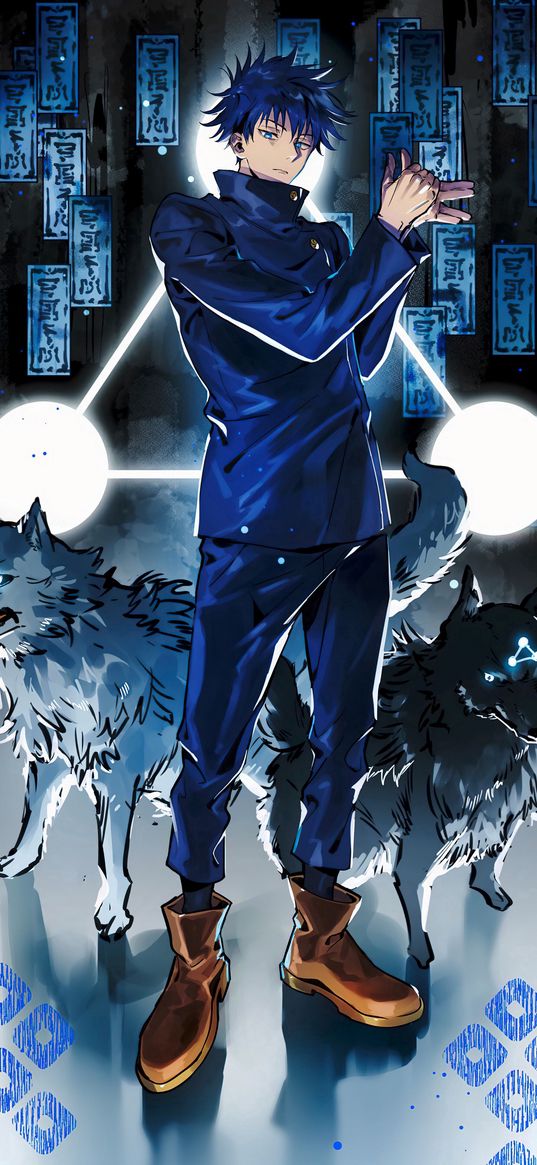 anime, megumi fushiguro, guy, art