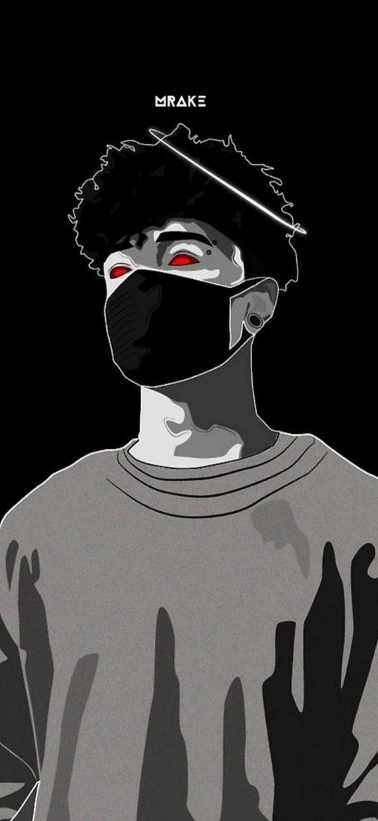 scarlord, art, black, amoled, red eyes