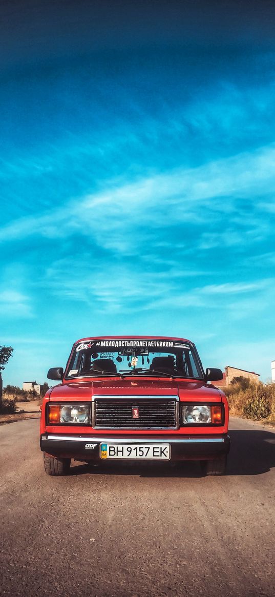 vaz-2107, zhiguli, car, sky