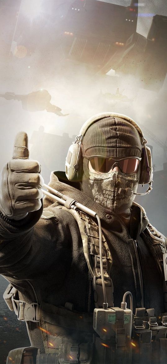 call of duty, ghost, games, finger, gesture, soldier, army