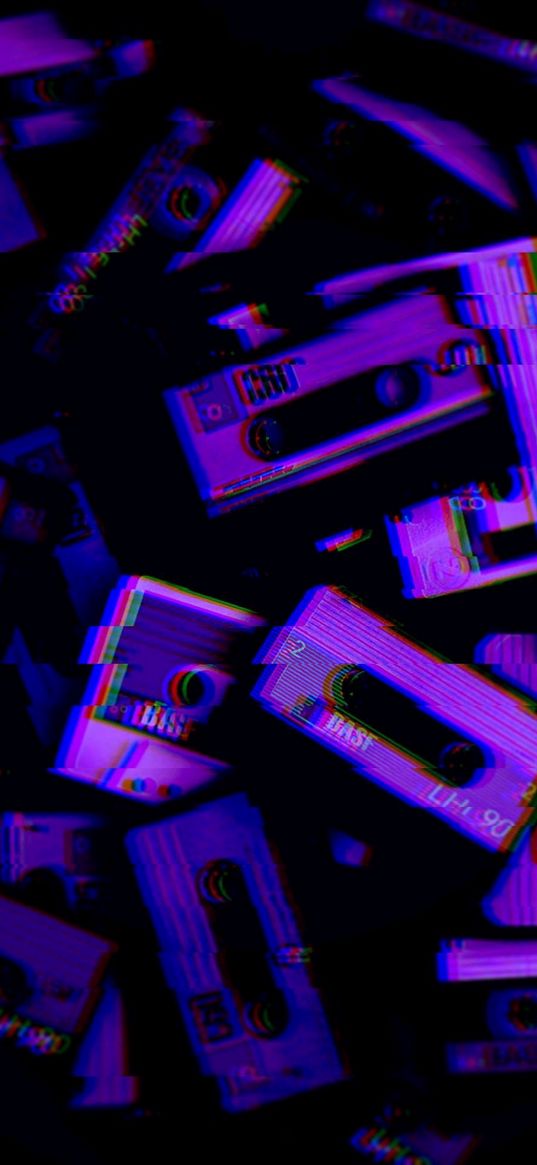 cassette, audio, retro waves, neon