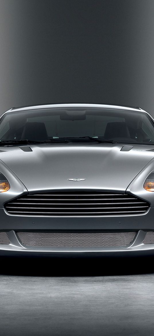 aston martin, db9, 2008, gray, front view, sport, auto