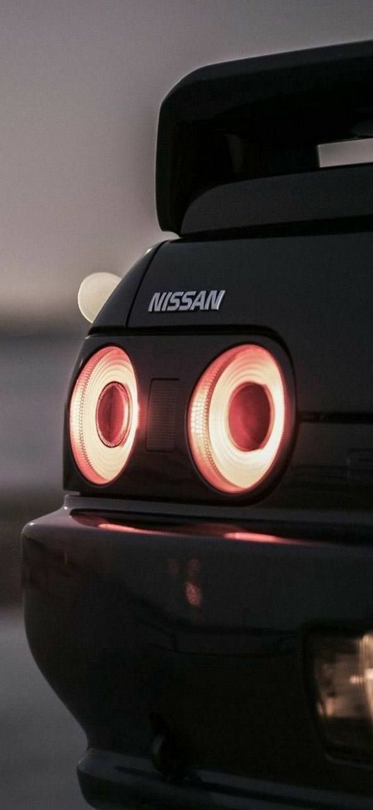 nissan skyline r32, nissan, rear lights, car