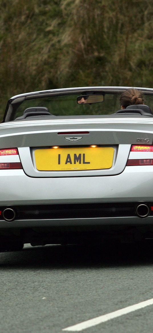 aston martin, db9, 2004, metallic silver, rear view, style, cars, asphalt