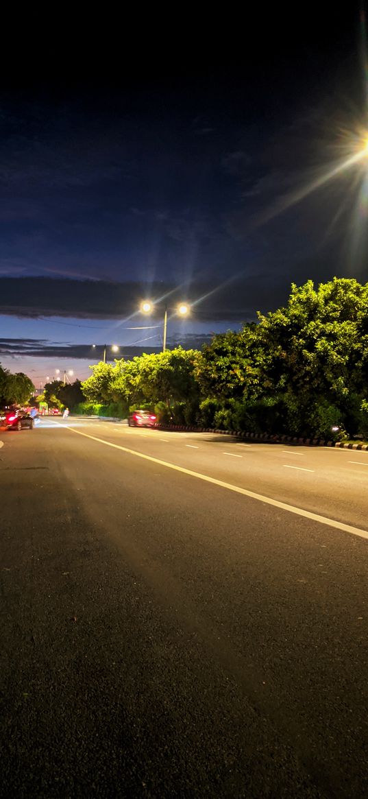 india, night, roads, clouds, delhi