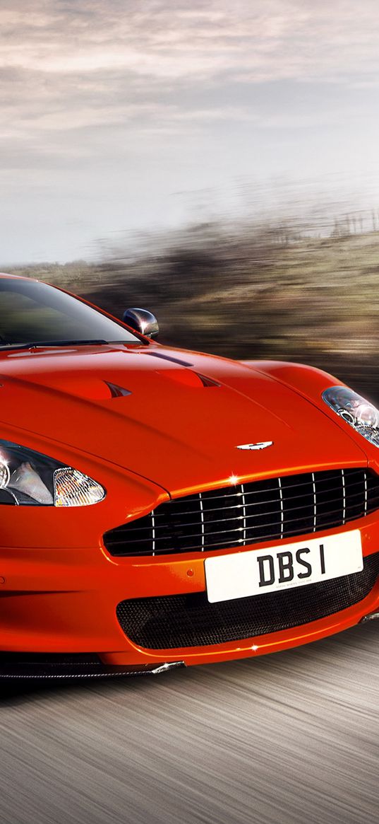 aston martin, dbs, 2011, red, front view, style, cars, nature