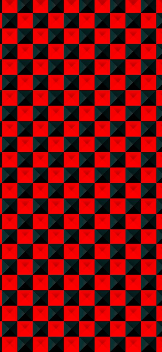 abstraction, illusion, squares, cell, black, red