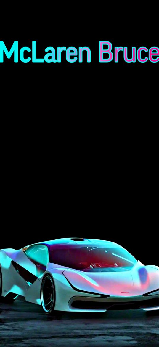bruce mclaren, mclaren, car, white, mother of pearl, black background