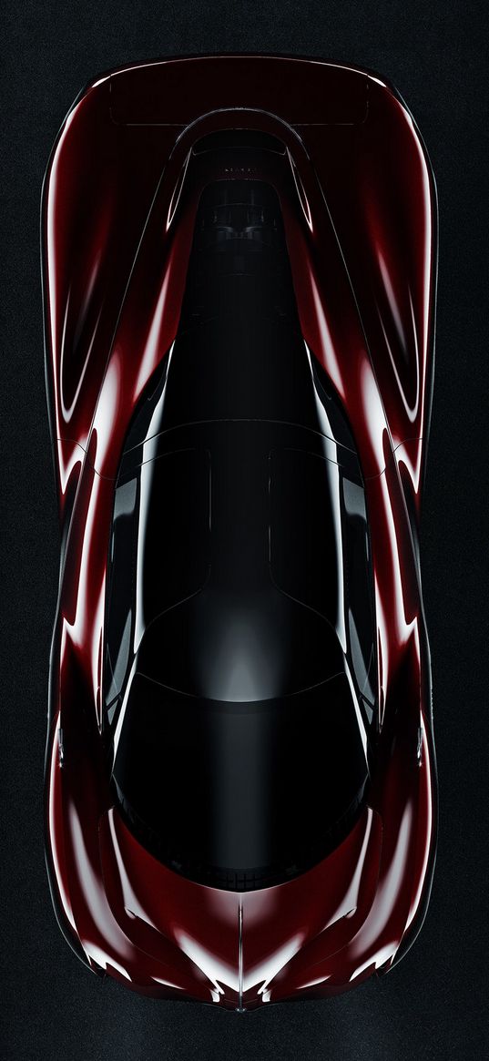 car, burgundy, top view