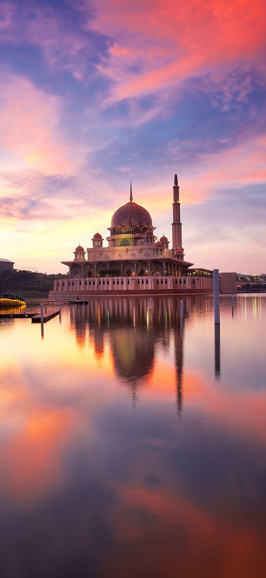 malaysia, putra mosque, religion, mosque, temple, architecture, landscape