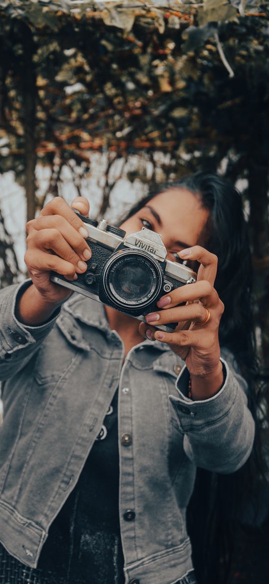 vintage, camera, photography, vivitar, girl