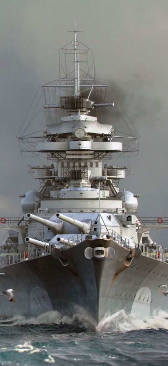 bismarck, ship, military, vessel, linear, navy, sea