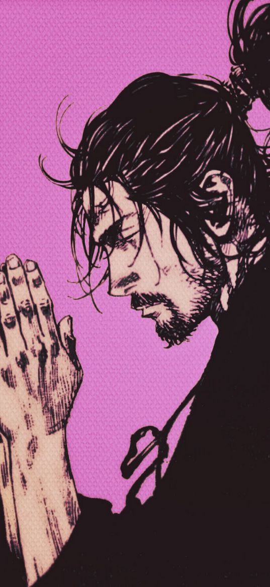 vagabond, miyamoto musashi, manga, anime, samurai, history, purple background