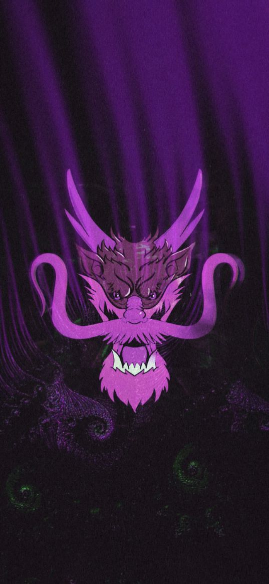 dragon, dark, japanese, demon, grin, purple