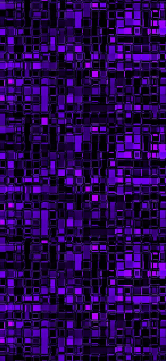 squares, cell, cubes, neon, purple, abstraction