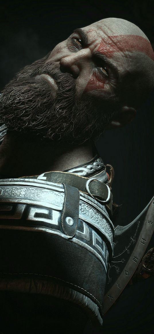 kratos, games, god of war, armor, black background