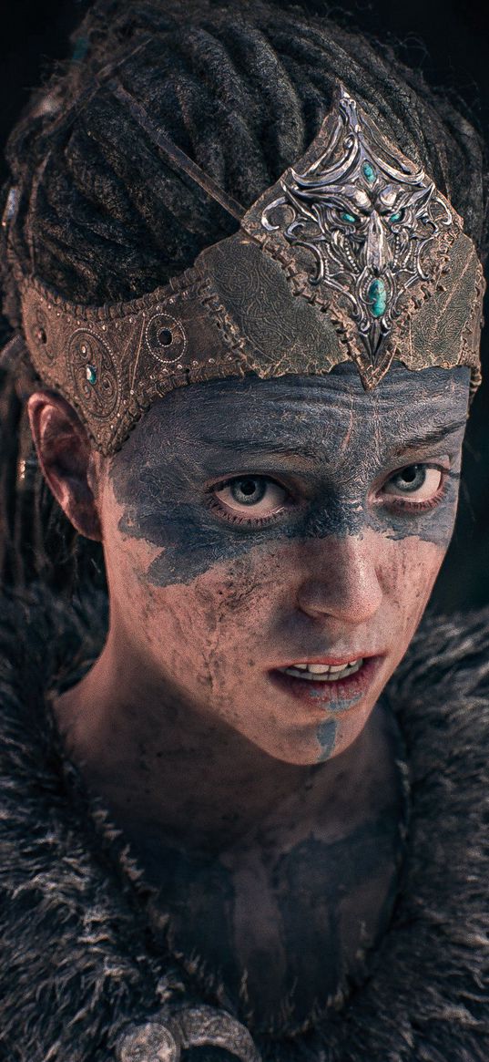 hellblade, senua, games, face, warrior, viking